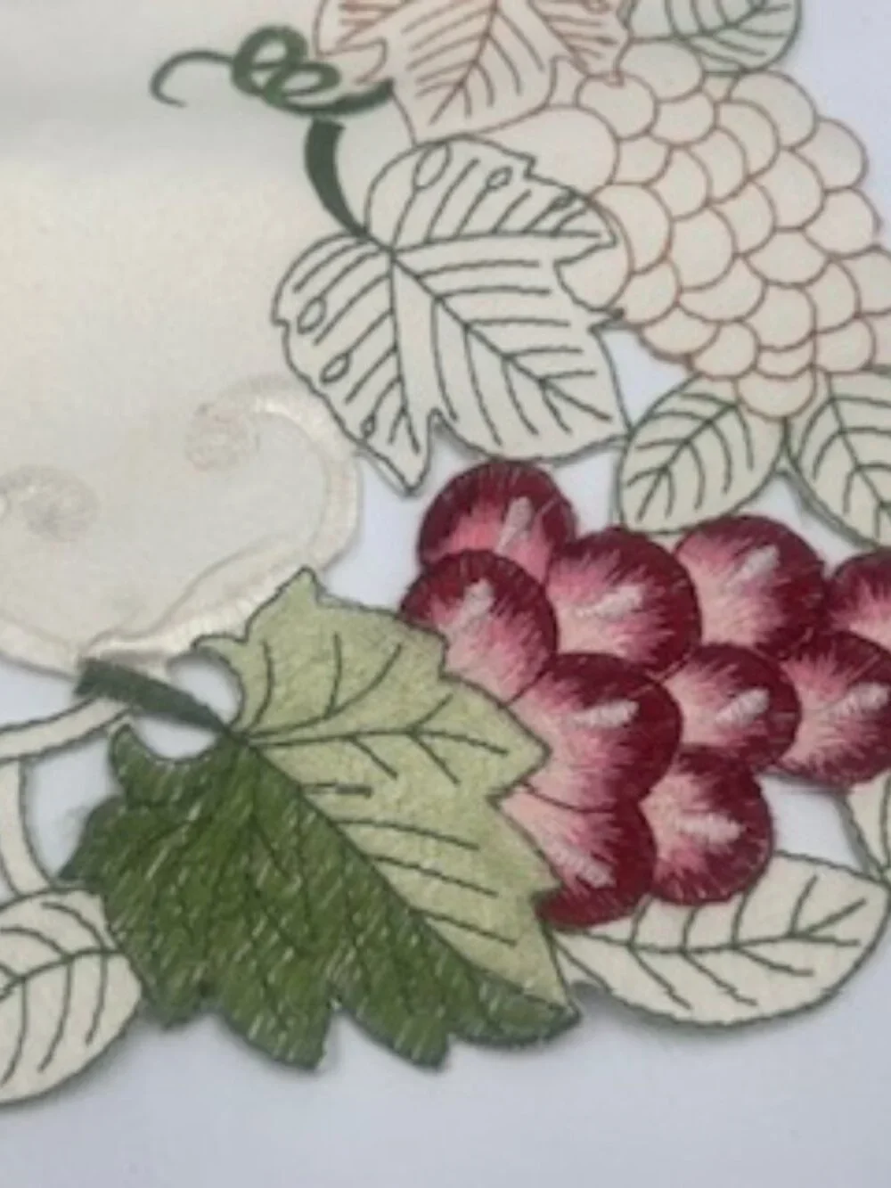 Placemats Embroidered Cutouts Grapevine pattern Set of 3 New out of box